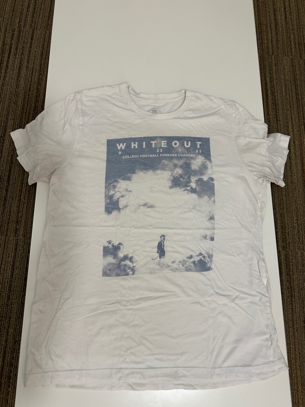 PENN STATE 'Whiteout' Graphic Tee with Blue Cloud Print - Men's Casual Shirt